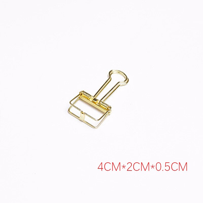 Cute Kawaii Colorful Metal Paper Clips Binder Clip For Photo Message Ticket File Office School Supplies Clips Korean Stationery: Trumpet-gold