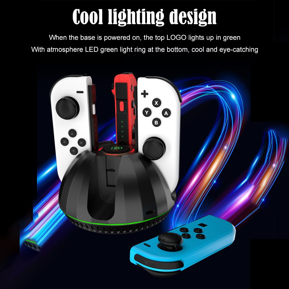 Dockingstation mit 4 usb-c-anschlüssen für nintendo switch oled-gamepad-controller, ladestation mit led-anzeige und joypad-stromversorgung