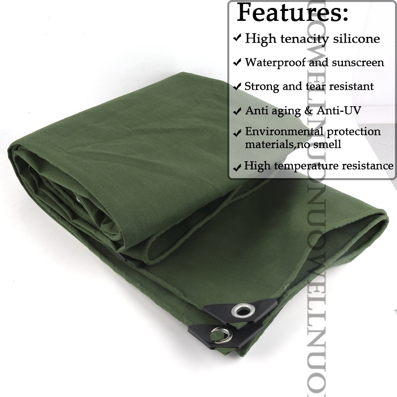 Donker-Groen Zeildoek Organische Siliconen Canvas Tuin Pergola Cover Outdoor Camping Tent Luifel Zeil Boot Truck Regendicht Doek