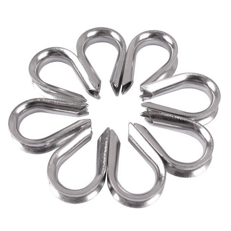 30 PCS M3 Stainless Steel Thimble for 3/32 inch and 1/8 inch Diameter Wire Rope, Wire Rope Chain Thimble