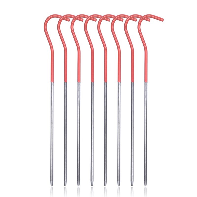8 stück titan-zeltnägel, leichte titan-zeltnägel /12 150mm heringe für outdoor-campingzelte, gebogener haken, zeltzubehör
