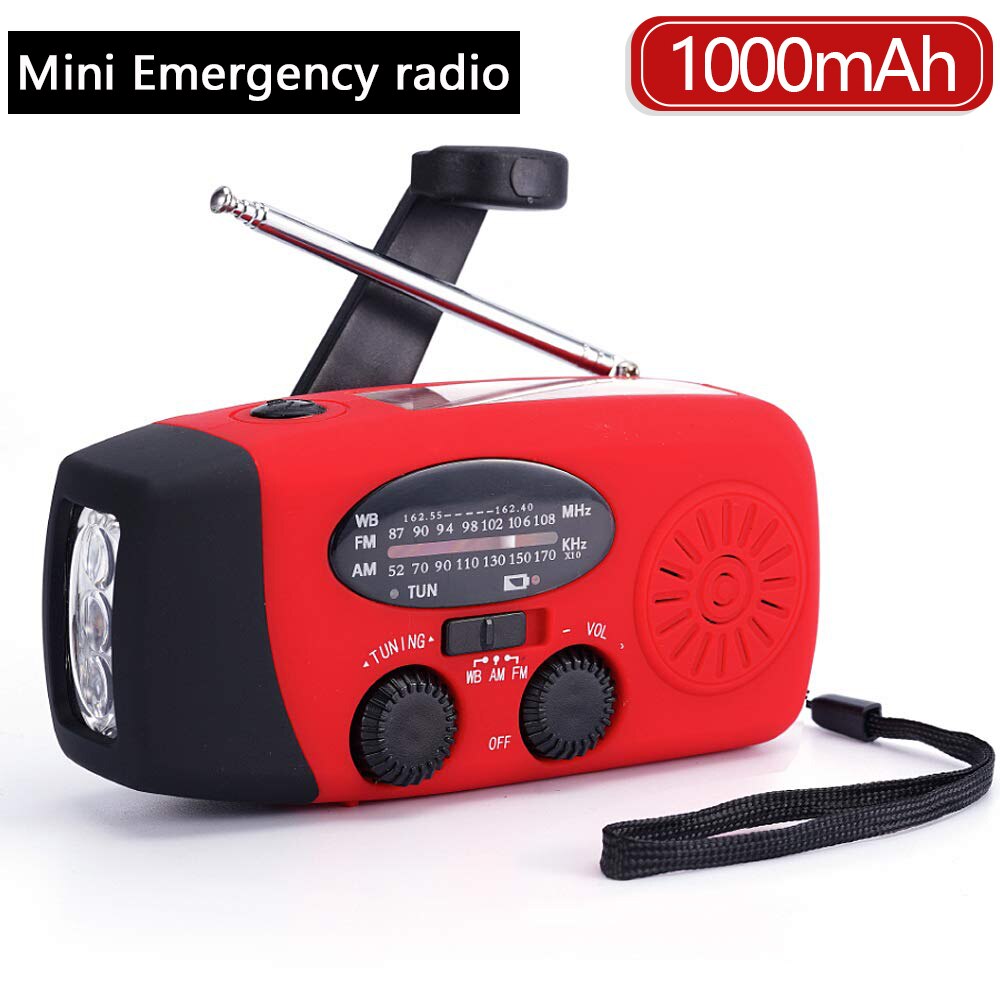 Emergency Radio 5000mAh Solar Hand Crank Portable AM/FM/NOAA SOS Radio with Flashlight&amp;Reading Lamp Cell Phone Charger: MINI RADIO