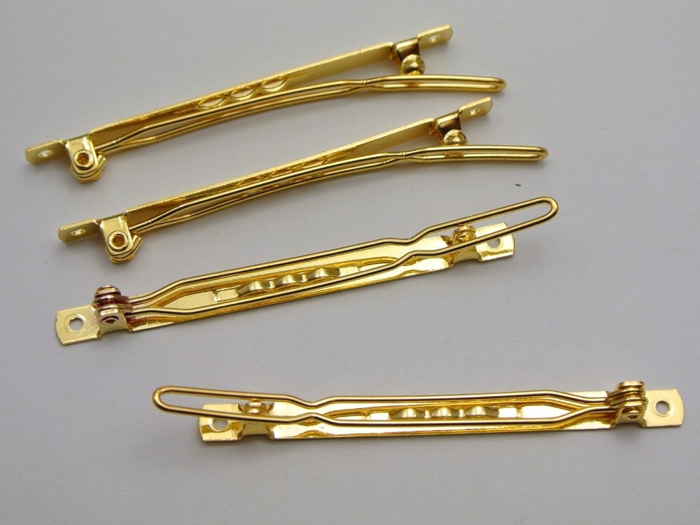 25 Gold Tone Kikker Barrette Clips Klemmen Haar Boog Pin Haarspelden 60mm DIY Craft