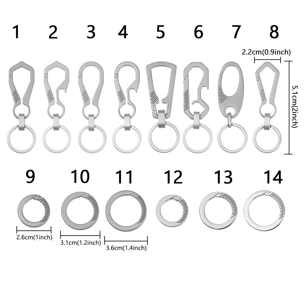 Luxe Real Titanium Hoge Ultra Lichtgewicht Edc Sleutelhangers Mannen Sleutelhangers Sieraden Houders Sleutelhanger Klimmen Accessoires