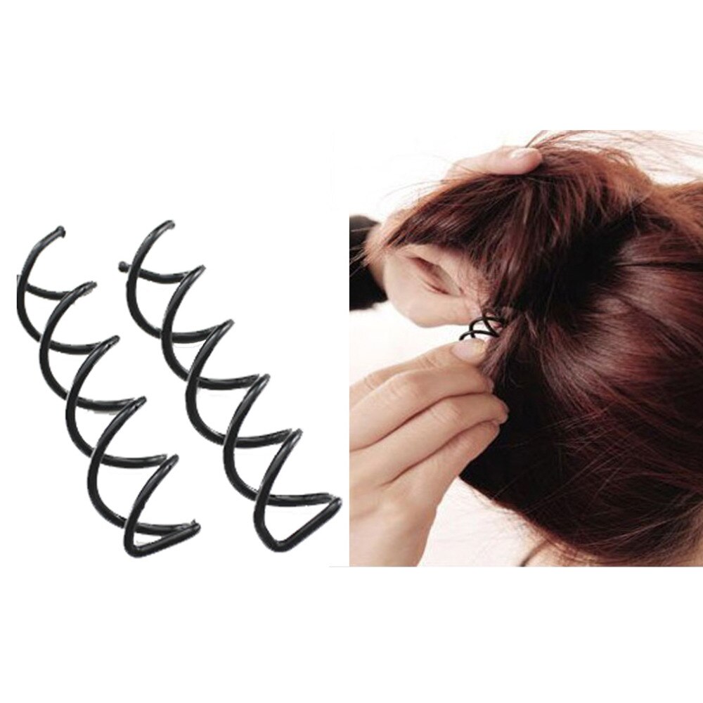 Furling Girl Pack of 6/10 Black Silver Gold Metal Spiral Hair Pin Hair Clip Bridal Wedding Accessories with Protection Tips