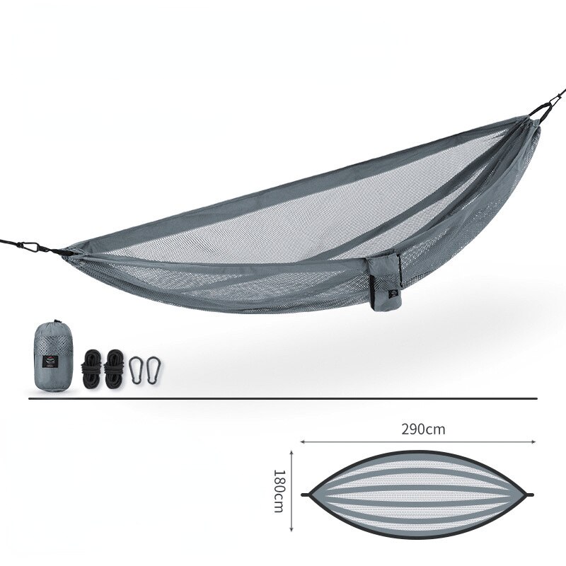 Naturehike-hamaca de malla transpirable para exteriores, columpio doble antideslizante para acampar, a prueba de lágrimas, ultraligero: Blue Double