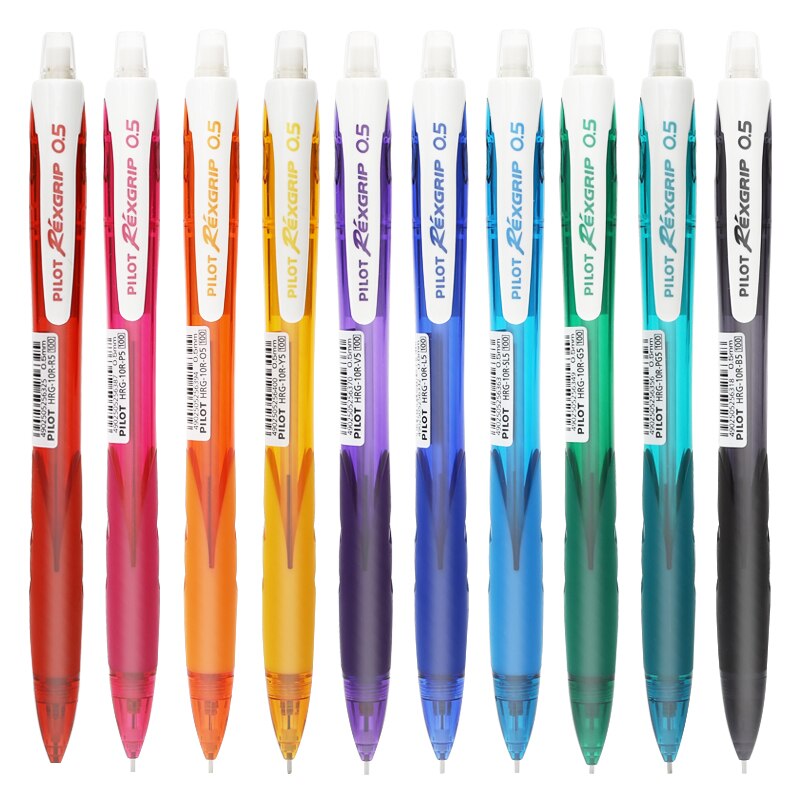 Pilot HRG-10R Farbe Stift Stange Mechanische Bleistifte einstellen Schwarz Schreiben Farbe 0,5mm HB SchöNe Grundschule Briefpapier mit Radiergummi