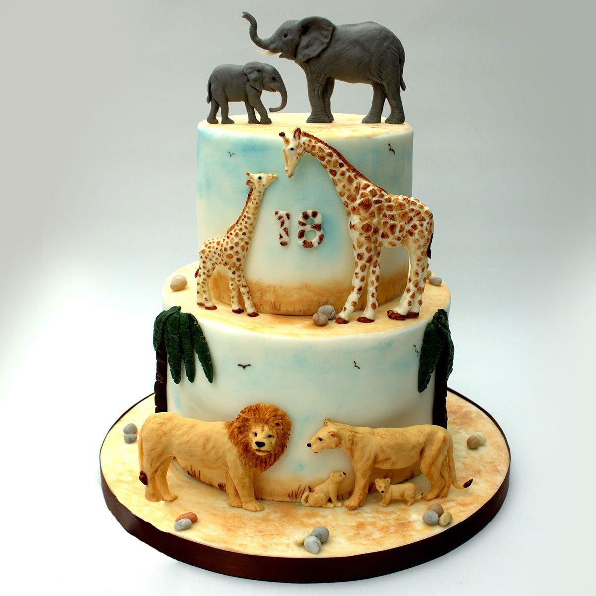 Ebene Löwir, Elefant Und Giraffe Familie Dschungel Blätter Fondant Kuchen Dekorieren Silikon Schimmel Zucker Schokolade Backen Werkzeug
