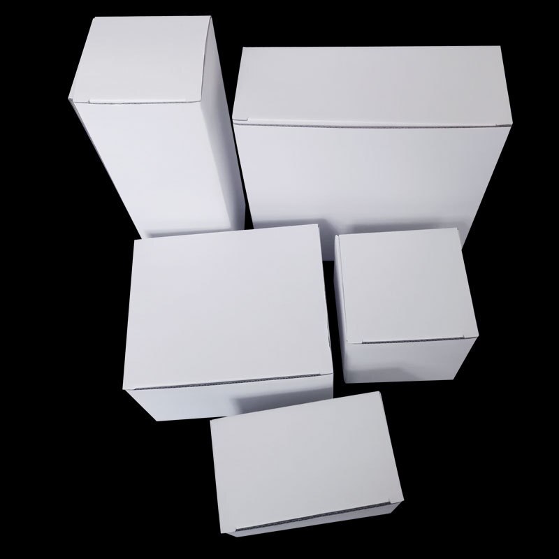 10Pcs 7 Sizes White Kraft Paper Box 3-Layer Corrugated Box Rectangle Packaging Boxes Business Box Mailer Cardboard Carton