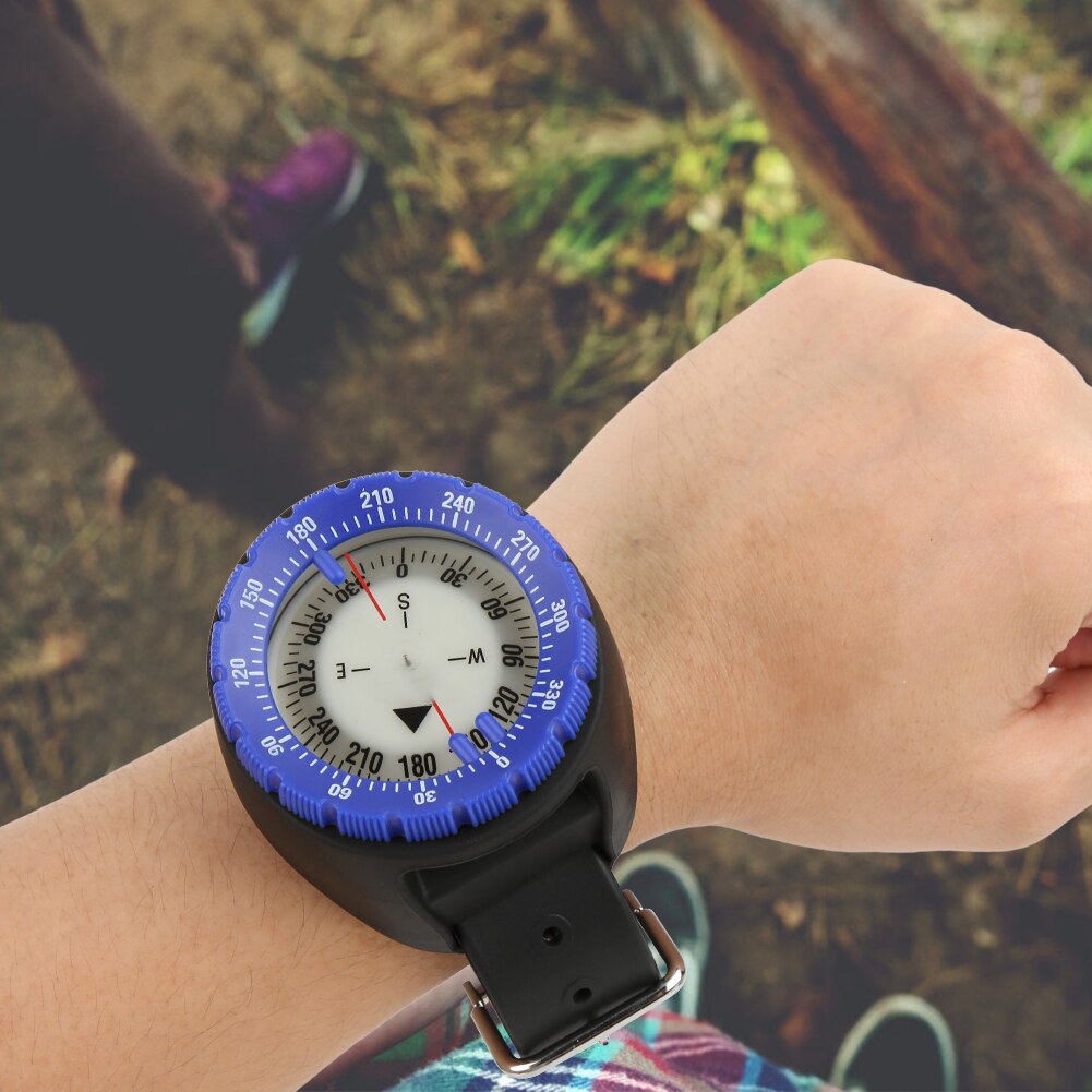50M Waterdicht Kompas Onderwater Speleologie Camping Zwemmen Kompas Met Polsband Duiken Kompas Horloge Fluorescerende Wijzerplaat Kompas