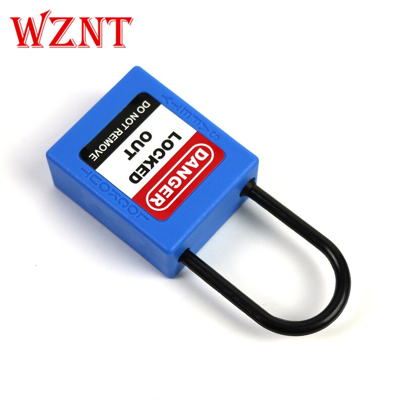 1PC NT-44P 38mm 4mm Blauw Dunne Nylon Beugel Ingetoetst Verschillende Keyed alike Veiligheid Lockout Hangslot