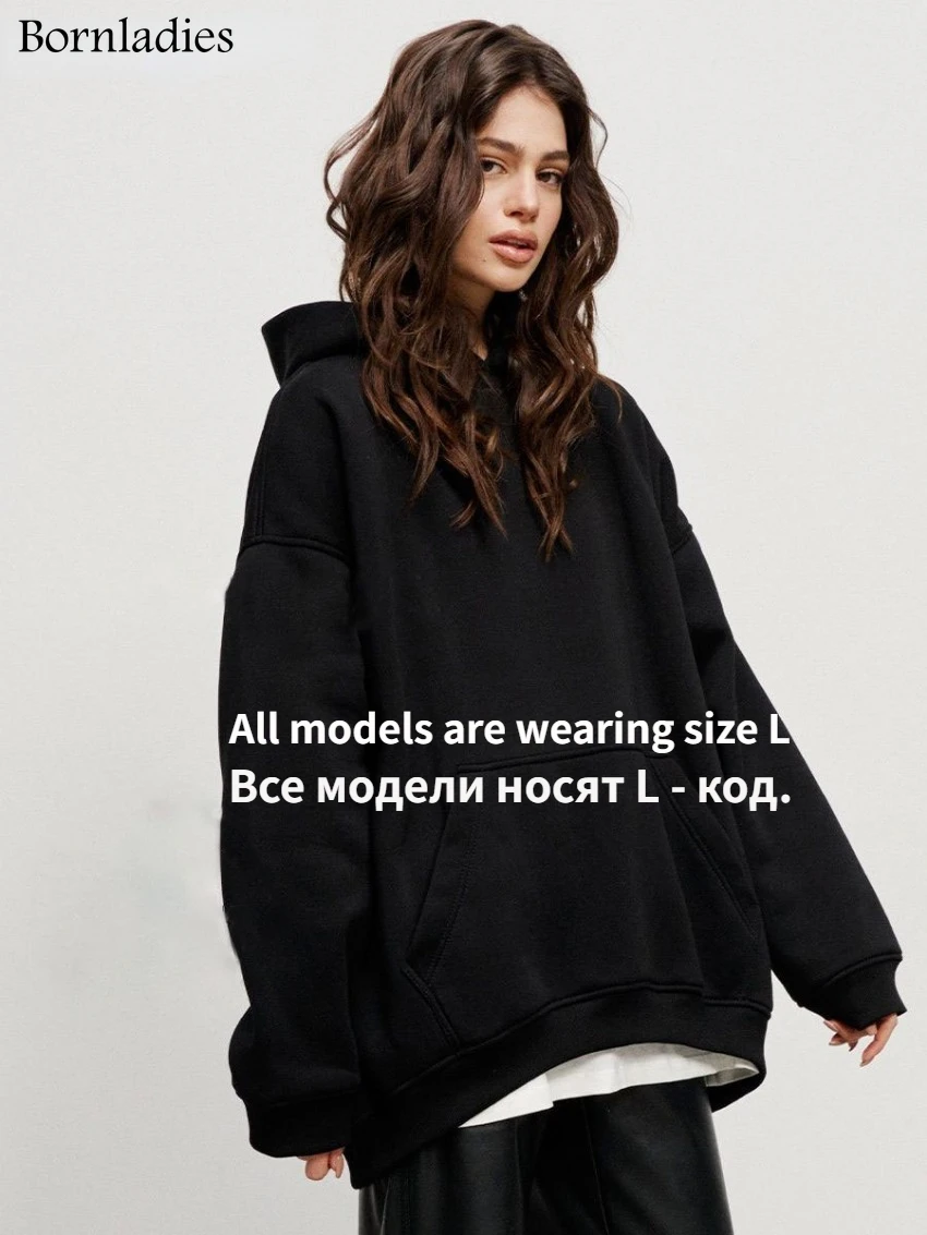 Bornladies store hettegensere og gensere for kvinner høst vinter tykke varme fleecegensere jenter streetwear løs genser