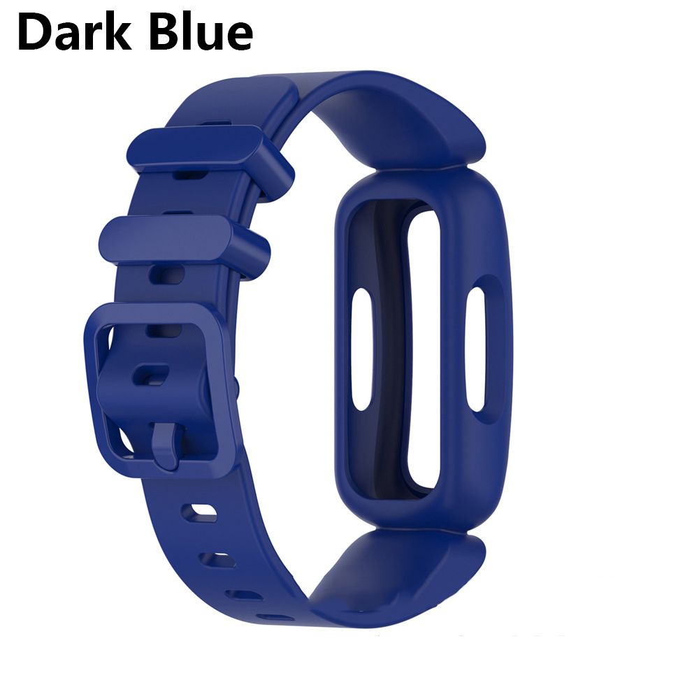 Wrist Strap Silicone Bracelet For Fitbit Ace 3/inspire 2 Smart Watch Band Bracelet Replacement Kids Wristband Watchbands: dark blue