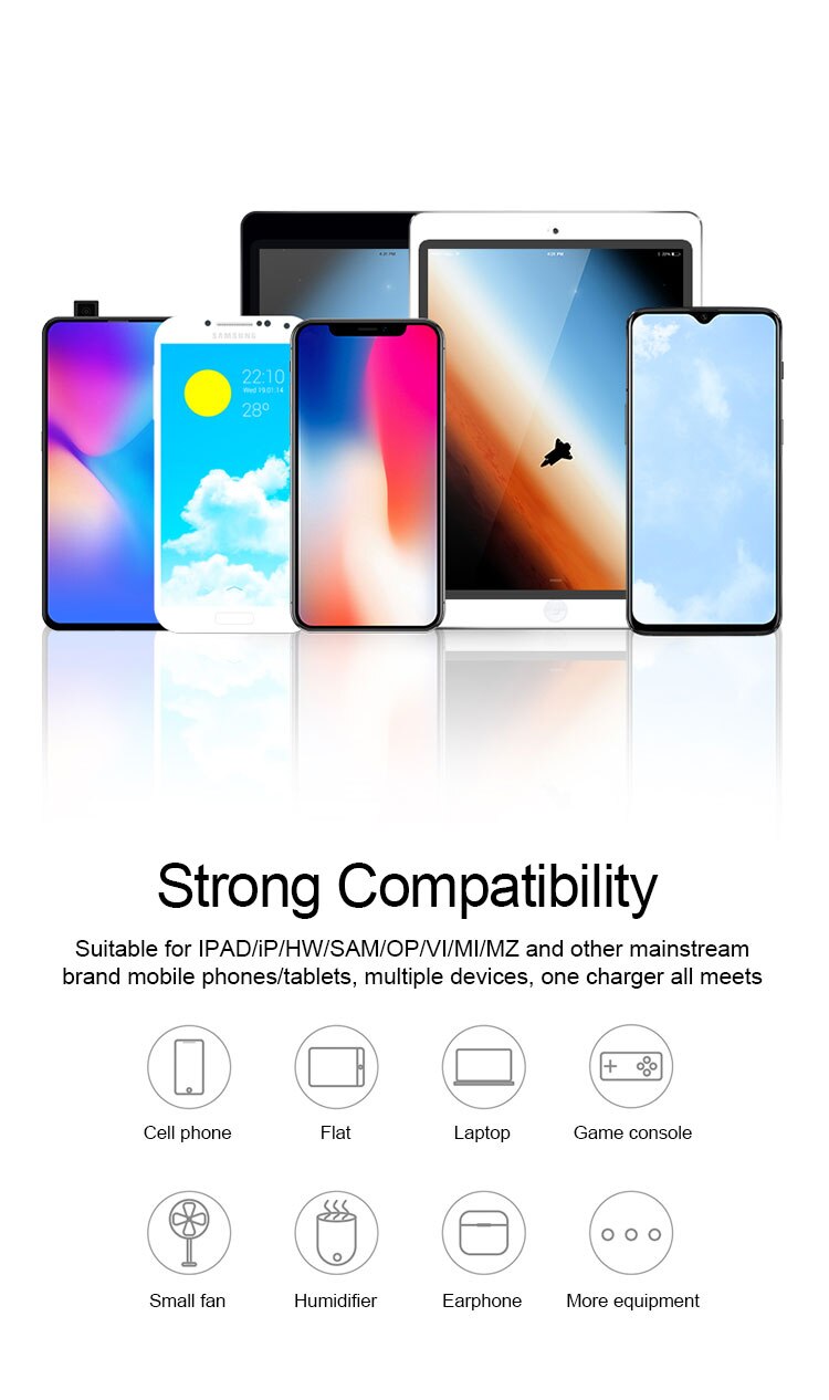 Sunshine relife 304p smart 6 -port usb-ladegerät mit digitalanzeige und lightning-anschluss für iphone, samsung, huawei, xiao, vivo und opop