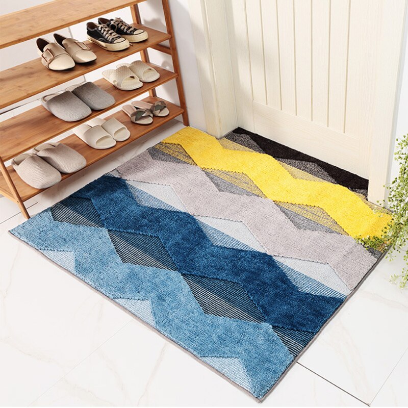 Door Mats Outdoor Double-layer Flocking Doormat Home Dust Removal Mat Non-slip Absorbent Bath Rug Home Decoration Floor Mat