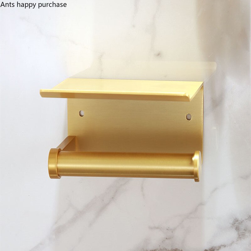 Servilletero colgante de pared de latón estante de almacenamiento de pared de Metal, portarrollos de papel, estante de almacenamiento decorativo para el hogar, estante de almacenamiento de toalla de papel