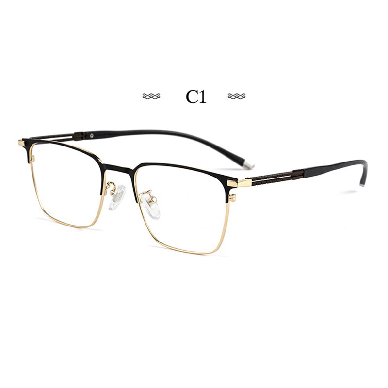 Montura de gafas de titanio puro para hombre, gafas graduadas de , a la , estilo de negocios, T8609T: Blanco