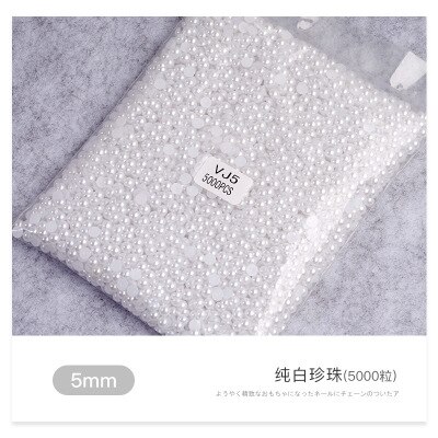 1 sac/10000 pièces Mix tailles blanc Nail Art conseils demi/rond perles 3D ongles perles strass décoration Salon de beauté manucure approvisionnement: 5