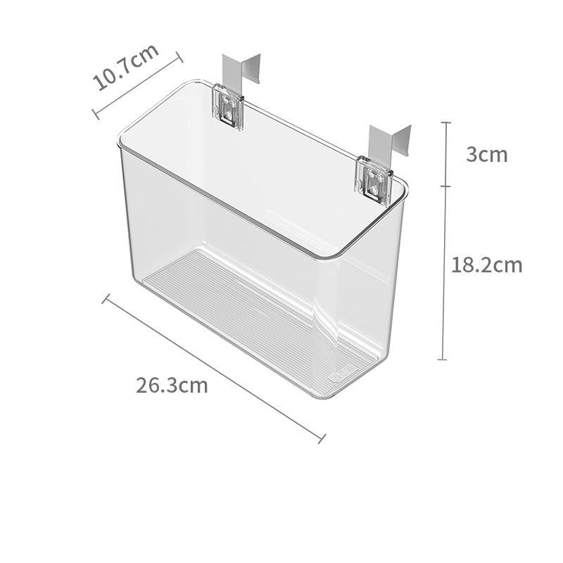 Clear Wall Mount Organizer for Wall,Cabinet Door Organizer for Bathroom,Pantry,Kitchen,Laundry,Spice/Cosmetics Storage Box: Red