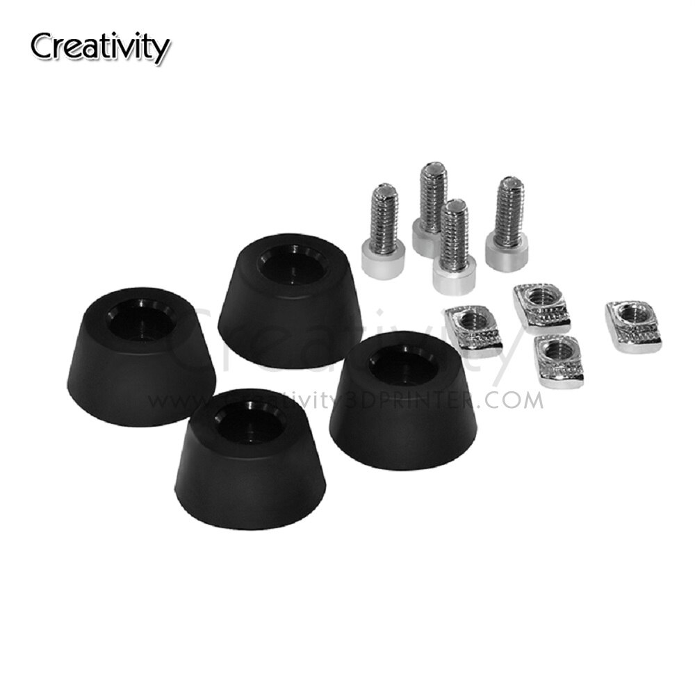 Juego de 4 Patas antivibración para impresora 3d i3 MK3, alfombrilla de aterrizaje de goma antivibración para piezas de impresora 3d de perfil