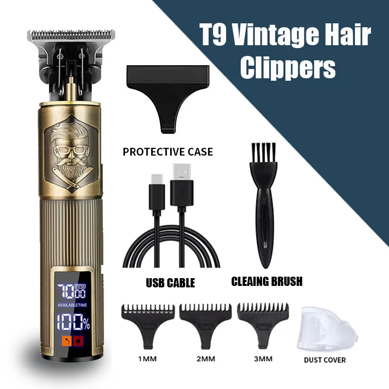 Electric Hair Trimmer for Men Wireless Beard Mustache Grooming Kit Powerful Facial Hair Clipper for Barber Shop: Silver