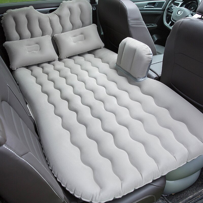 Car Travel Bed 12V inflatable portable car mattress Multi-function Car Car Bed with Head Gear Air Bed Travel Inflatable Bed: white