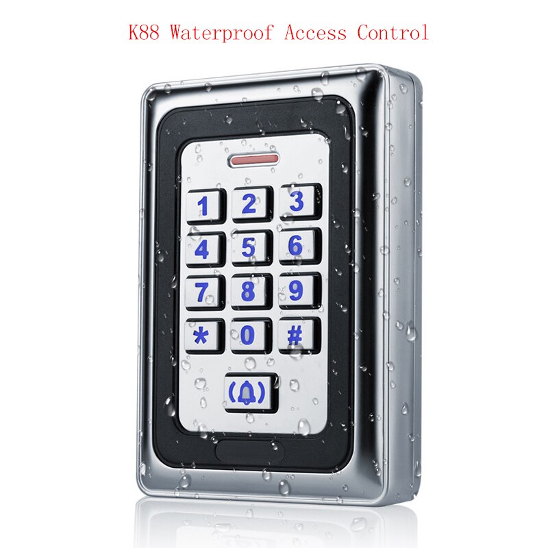K81 ~ k88 ip 65 waterdichte metalen toegangscontrolesysteem rfid 125 khz kaart met 8000 gebruikerskaart voor beveiligingssysteem met deurslot: K88w