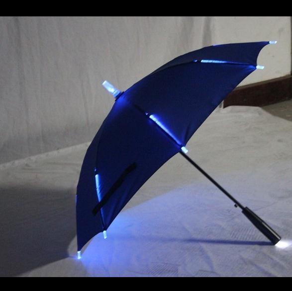 7 farben Ändern LED transparent Regenschirm mit Taschenlampe Funktion Sicherheit Warnung Schutz Regenschirme freundlicher Ideen: Blau
