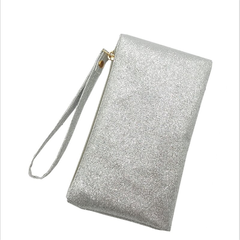 Lkeep bling bling myntveske menn kvinner lommebøker pvc bag glidelås liten mini clutch telefon armbånd merke fest veske