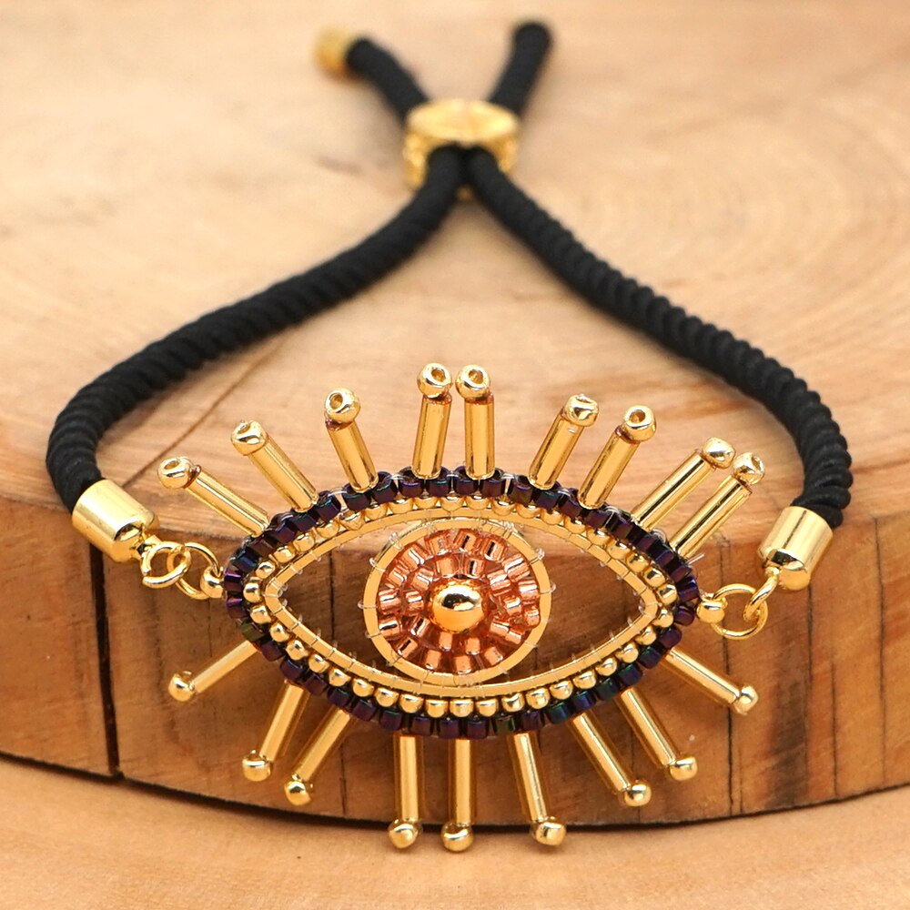 Go2boho Bracelet For Women MIYUKI Glass Beads Bracelets Mexican Jewellery Turkish Evil Eye Pulseras Handmade Woven