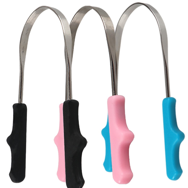 Stainless Steel Tongue Scraper Toothbrush Brush Oral Hygiene Tongue Mouth Cleaner Scraper For Bad Breath Oral Hygiene Care Tools