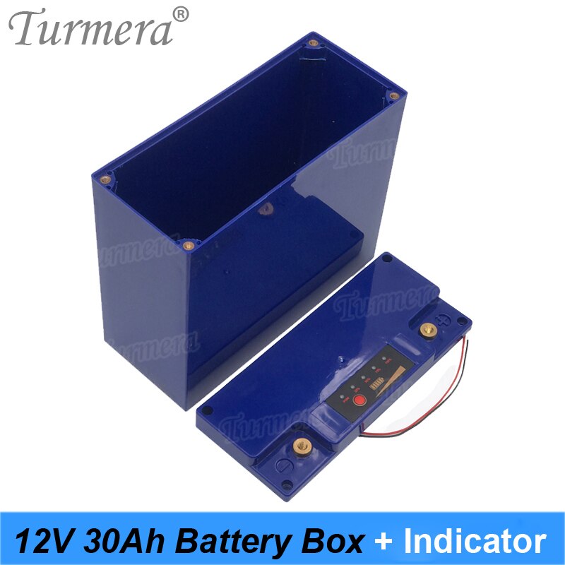 Turmera 12V 30Ah Battery Box Storage Case with Capacity Indicator Build 48Piece 18650 Battery for Uninterrupted Power Supply 12V