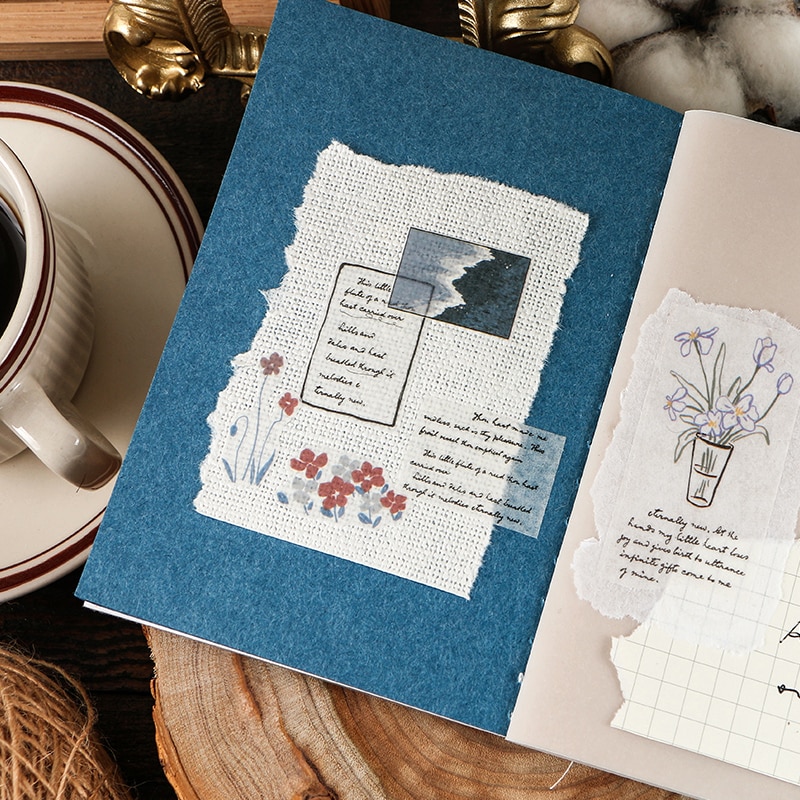 Retro Natural Collage Series Bullet Journal Washi Tape Plants Decorative Adhesive Tape Diy Scrapbooking Sticker Label Stationery