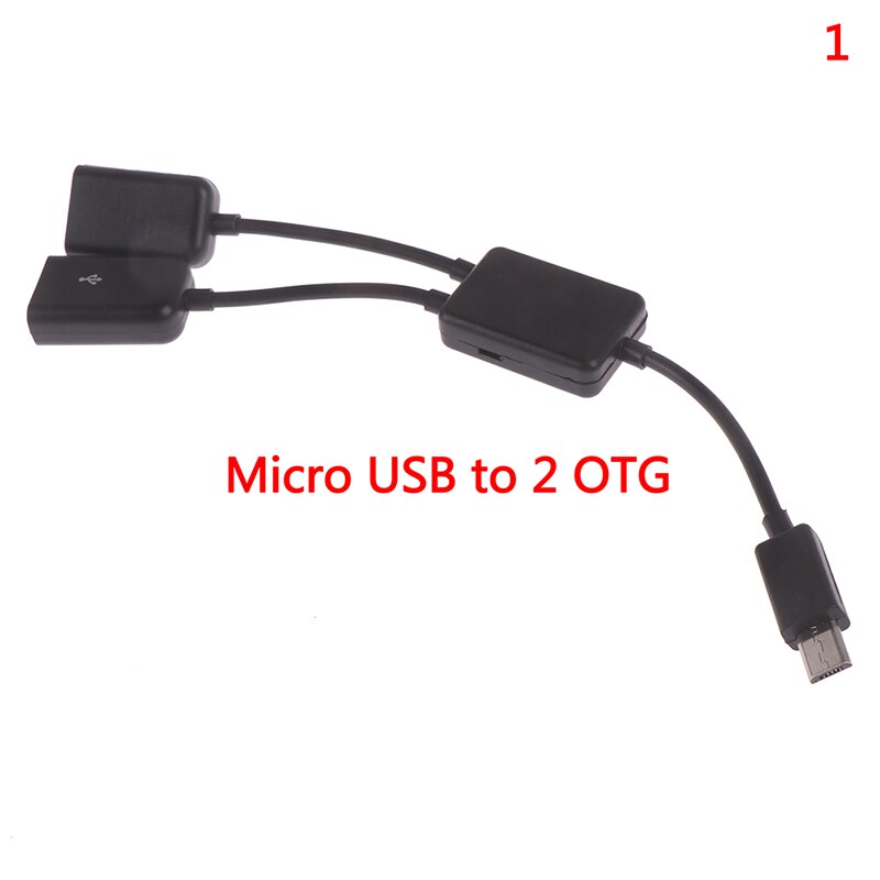 Micro USB/Tipo C a 2 OTG, Cable HUB de doble puerto Y divisor para tableta, Android, ratón, teclado, adaptador micro-usb tipo C