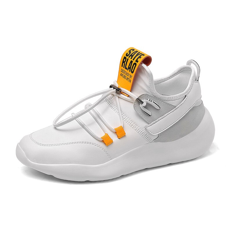 Heren lichtgewicht joggingschoenen ademend comfortabele platte schoenen heren sneakers deodorant heren casual schoenen transport: Wit / 8.5