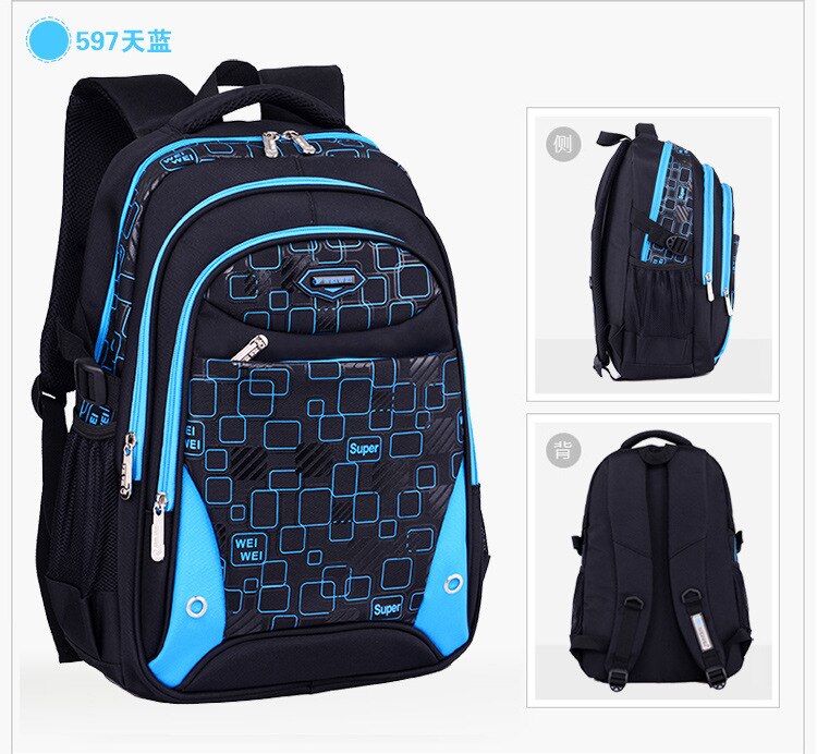 Sac à dos pour enfants, cartable pour garçons et filles, cartable pour les enfants du primaire, cartable pour les enfants,: black bule