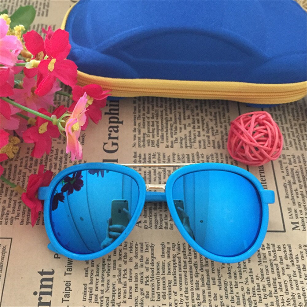 Børns solbriller mærke børns solbriller anti-uv baby stilfulde briller pige dreng briller  uv400: Blå