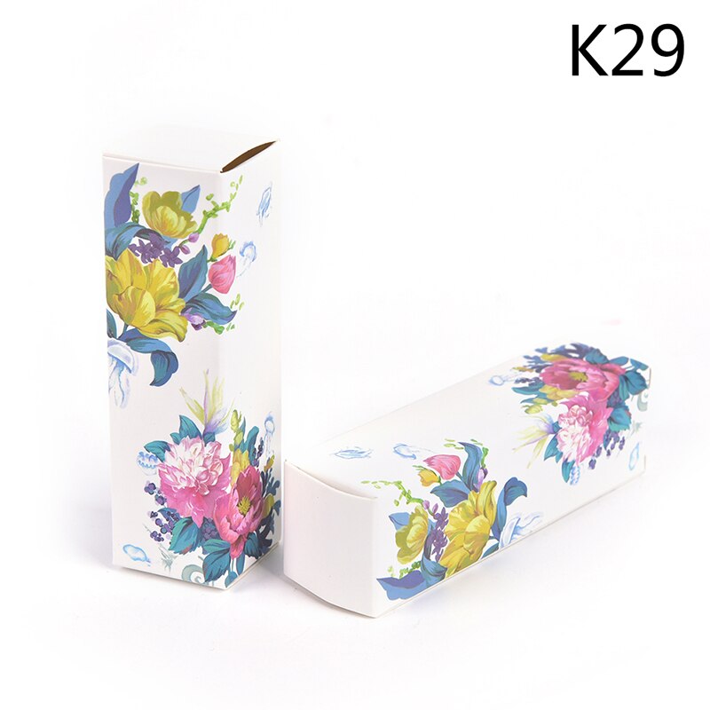 10 Stks/partij Lippenstift Buis Diy Verpakking Doos Lippenbalsem Buis Verpakking Kartonnen Doos Kleurrijke Kraftpapier 25*25*88Mm: K29