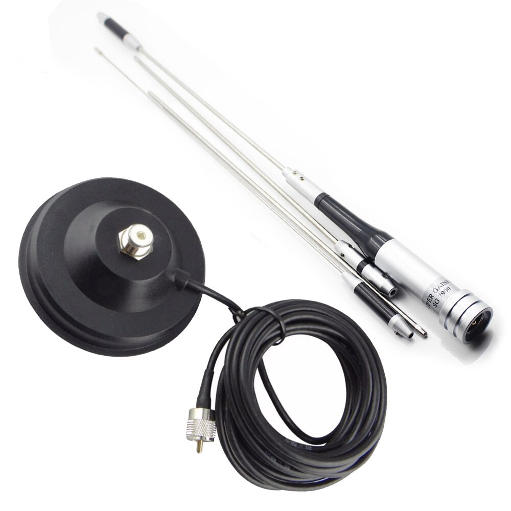 DIAMANT Antenne für Auto Radio SG7900 + Antenne Montieren + 5 Meter KABEL U/V Dualband SG-7900 Handy, Mobiltelefon Antenne 144/430Mhz Hohe dBi: 11.5cm Magnet einstellen