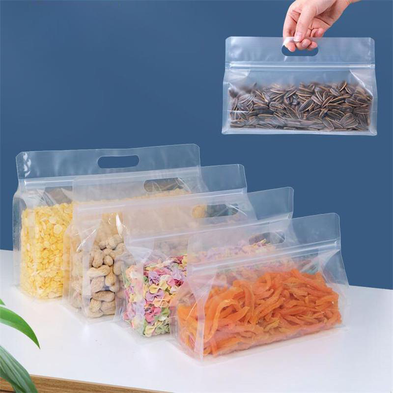 Bolsa de plástico reciclable ziplock Saran bolsa de plástico de embalaje de PVC a prueba de fugas bolsa de embalaje de partículas de frutas alimentos frescos recipiente cerrado de cocina