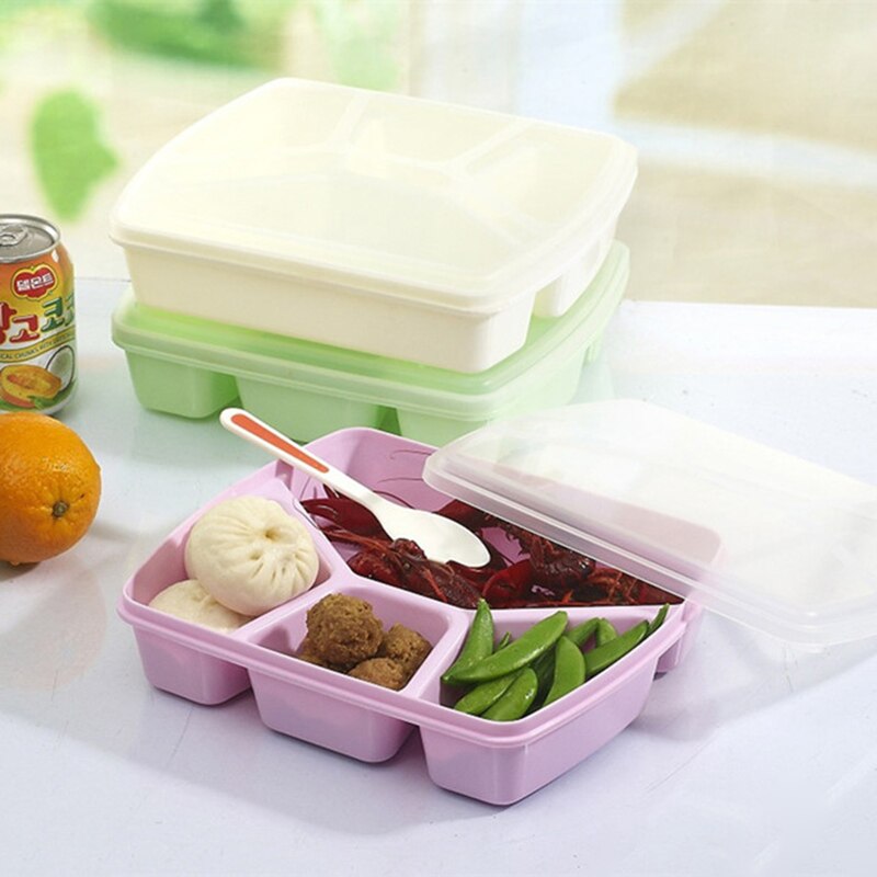 3/4/5 Grids Lunch Box Wheat Straw Food Storage Container For Kids Portable Office Microwave Oven Bento Box Dishes And Cutlery