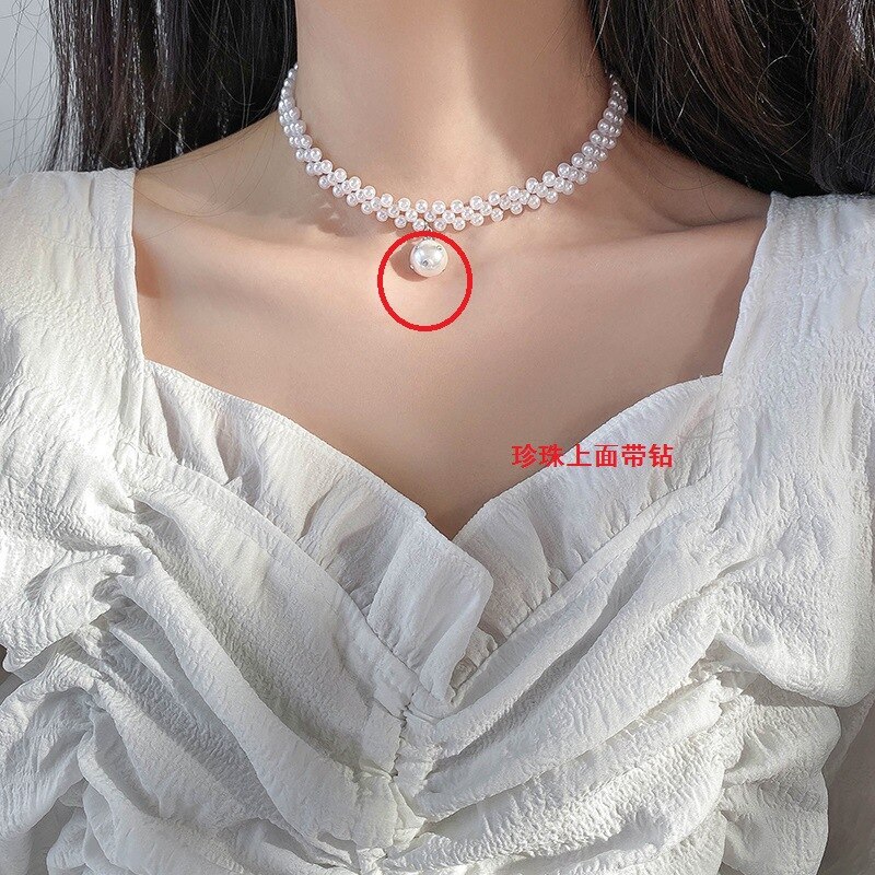 Perle gewebte Halsband Halskette in 2022 Süd Koreanisch Schlüsselbein Kette Sommer Frauen&#39;s Stil: Ursprünglich Titel