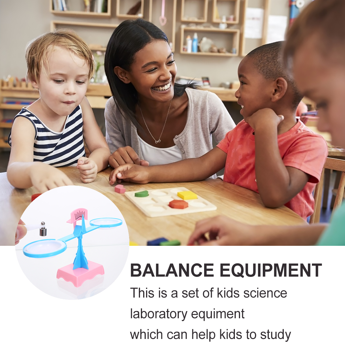 3 Sets of Kid Science Laboratory Equipment Student Tray Balance Simple Balance