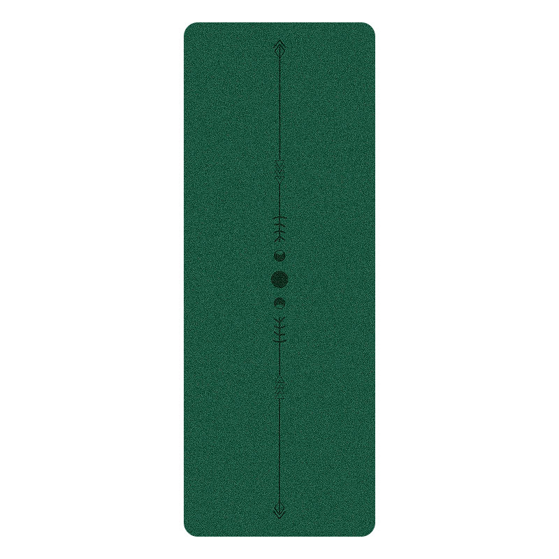 Estera de yoga de 5 mm de grosor con superficie de PU texturizada y base de caucho natural - Estera de ejercicios antideslizante y de alta densidad para el hogar/pilates (Alignm: Verde