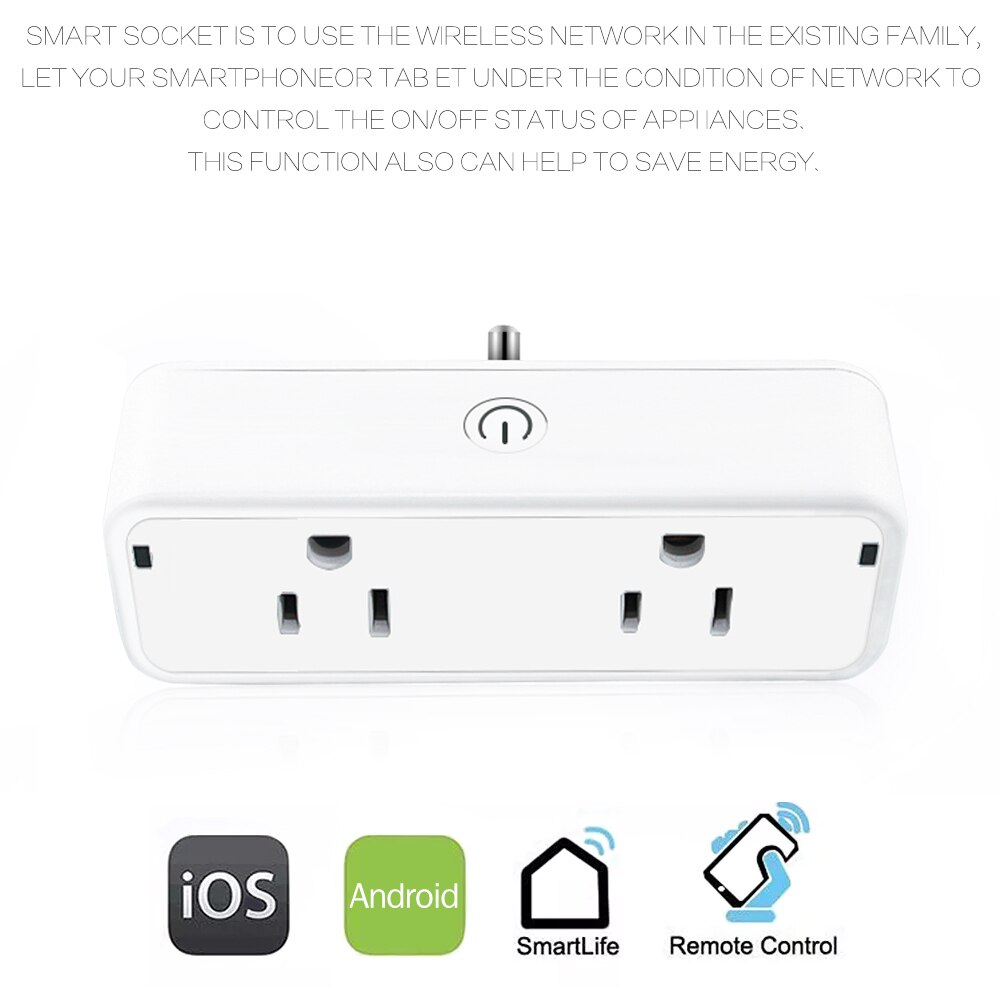 Smart Plug Dual Wifi Plugs 2 in 1 Extenders Socket Works with Alexa Google Home Smart Life App No Hub Required Schedules