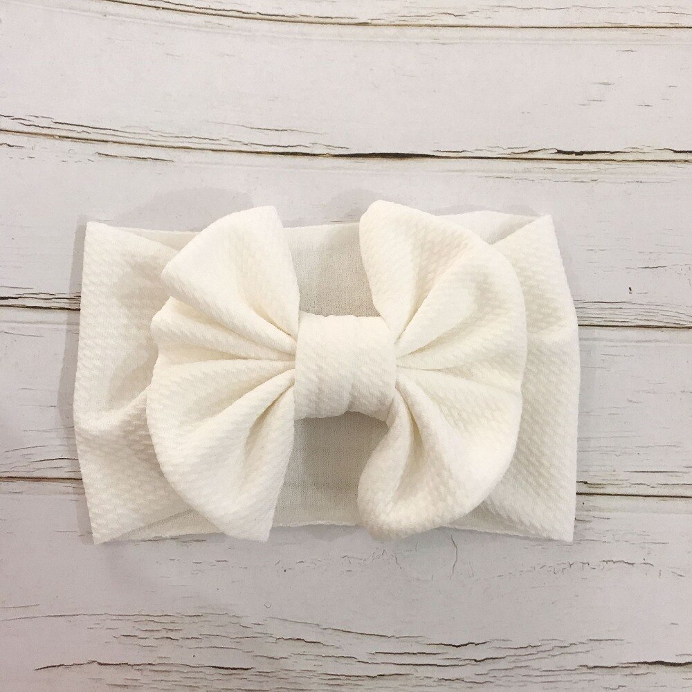 7 Inch Grote Boog Hoofdband Voor Meisjes Solid Grote Hair Bows Elastische Tulband Hoofd Wraps Kids Top Knoop Haarband Haar accessoires