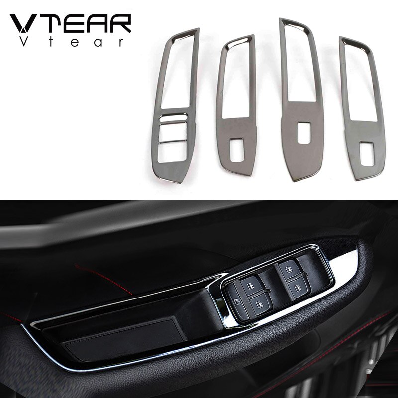 Vtear for MG ZS window button switch cover glass lifting trim frame interior mouldings control panel car-styling accessories: black