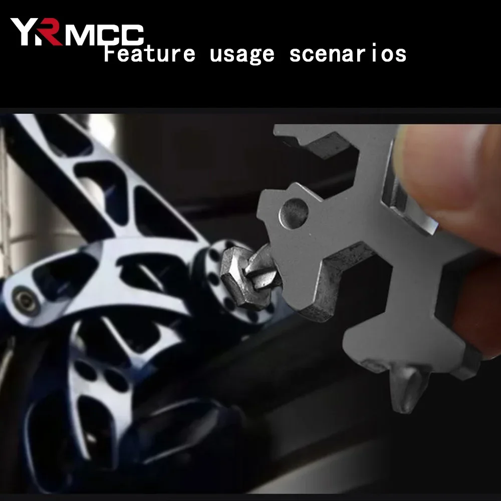 Llave 18 en 1 para coche, herramienta de llave multifuncional portátil de acero inoxidable con copos de nieve para accesorios de destornillador octogonal automático