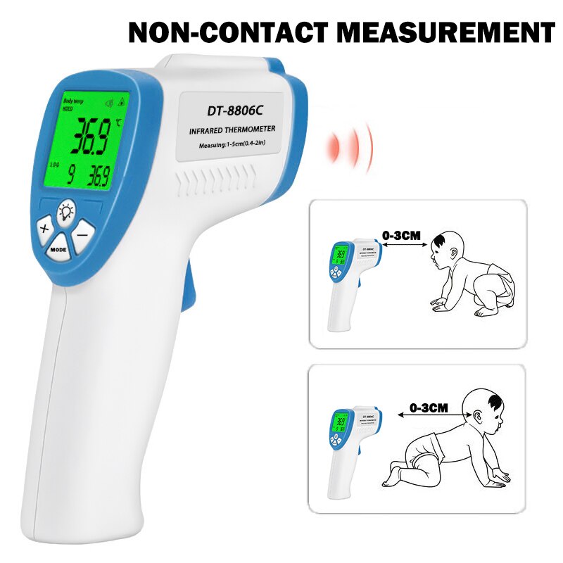 Baby voksen digital termometer pande krop infrarød termometer pistol berøringsfri temperatur måling enhed