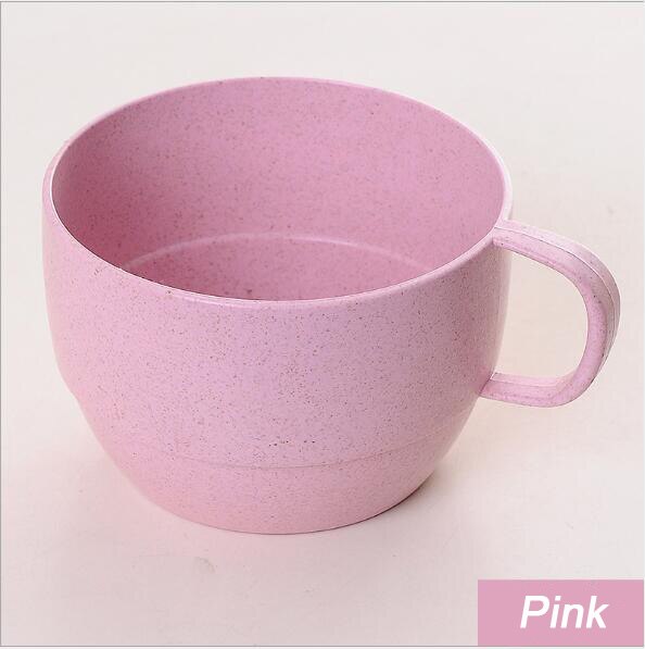 Office Coffee Cup Eco-friendly Mouthwash Cups Wheat Straw kitchen Accessories Milk Tea Cup: Pink / 5 pc